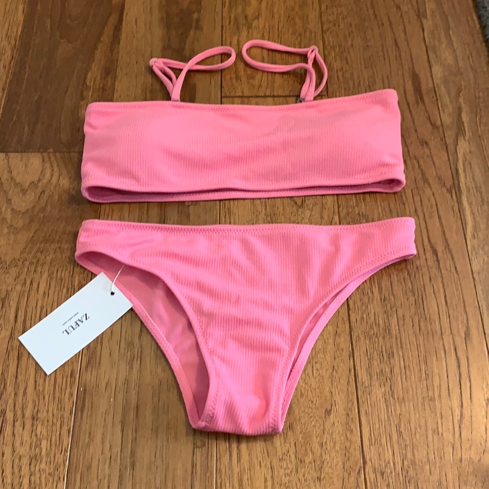 zaful pink bikini set